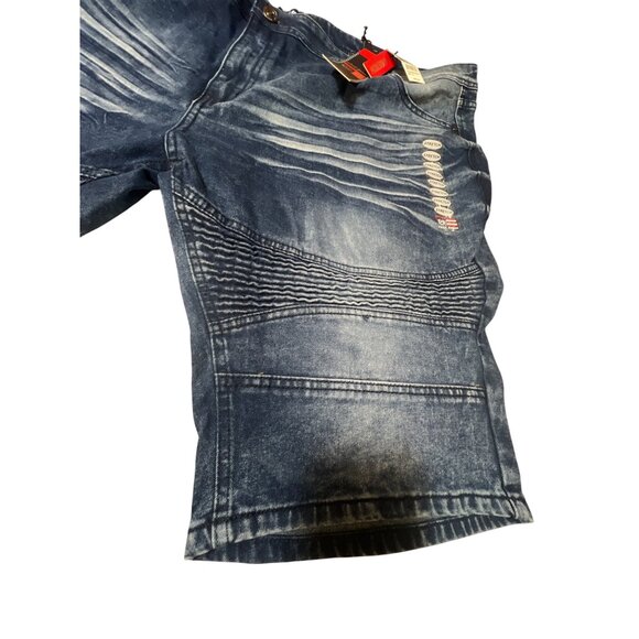 Phat Farm Mens Stretch Denim Shorts Size 46 Distressed Blue Wash Casual Wear - Picture 4 of 4